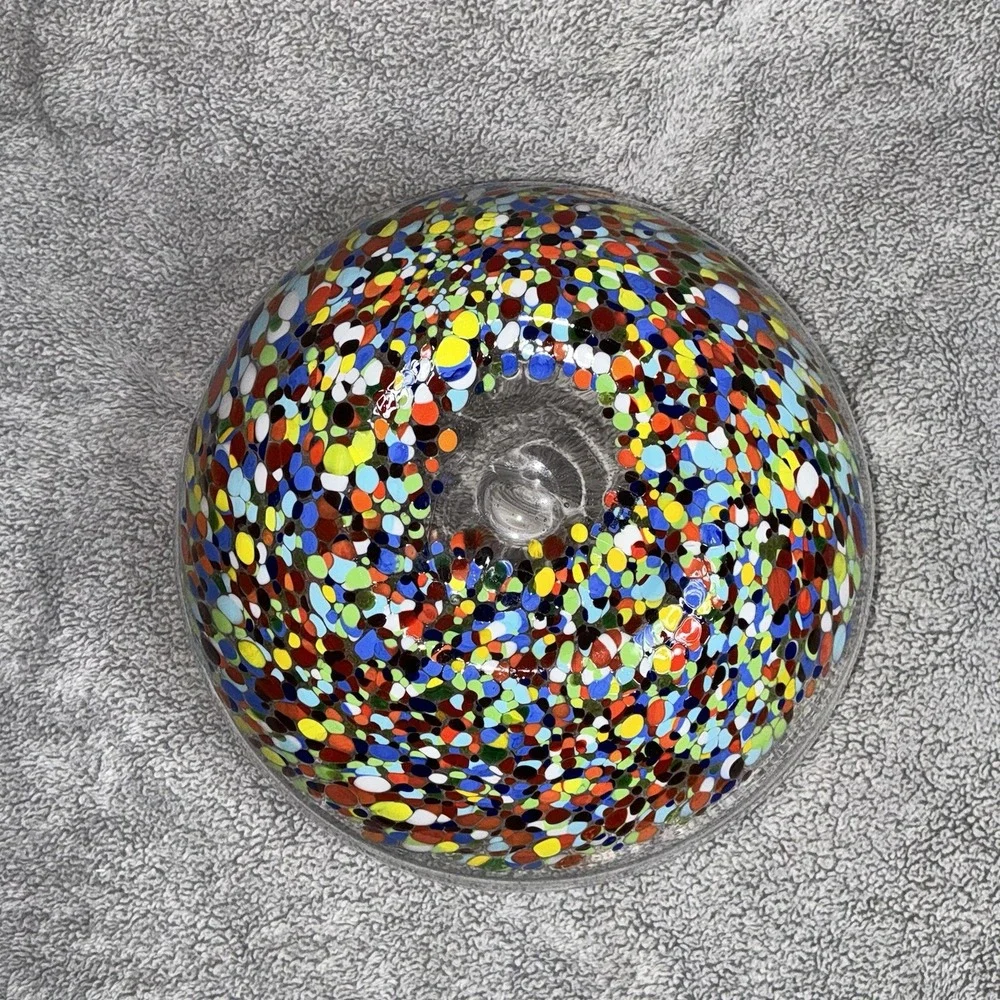 Colorful Hand Blown‎ Glass Bowl for Serving or Salads, 